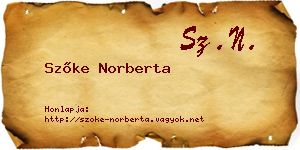 Szőke Norberta névjegykártya